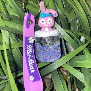 Purple bunny Liquid Keychain